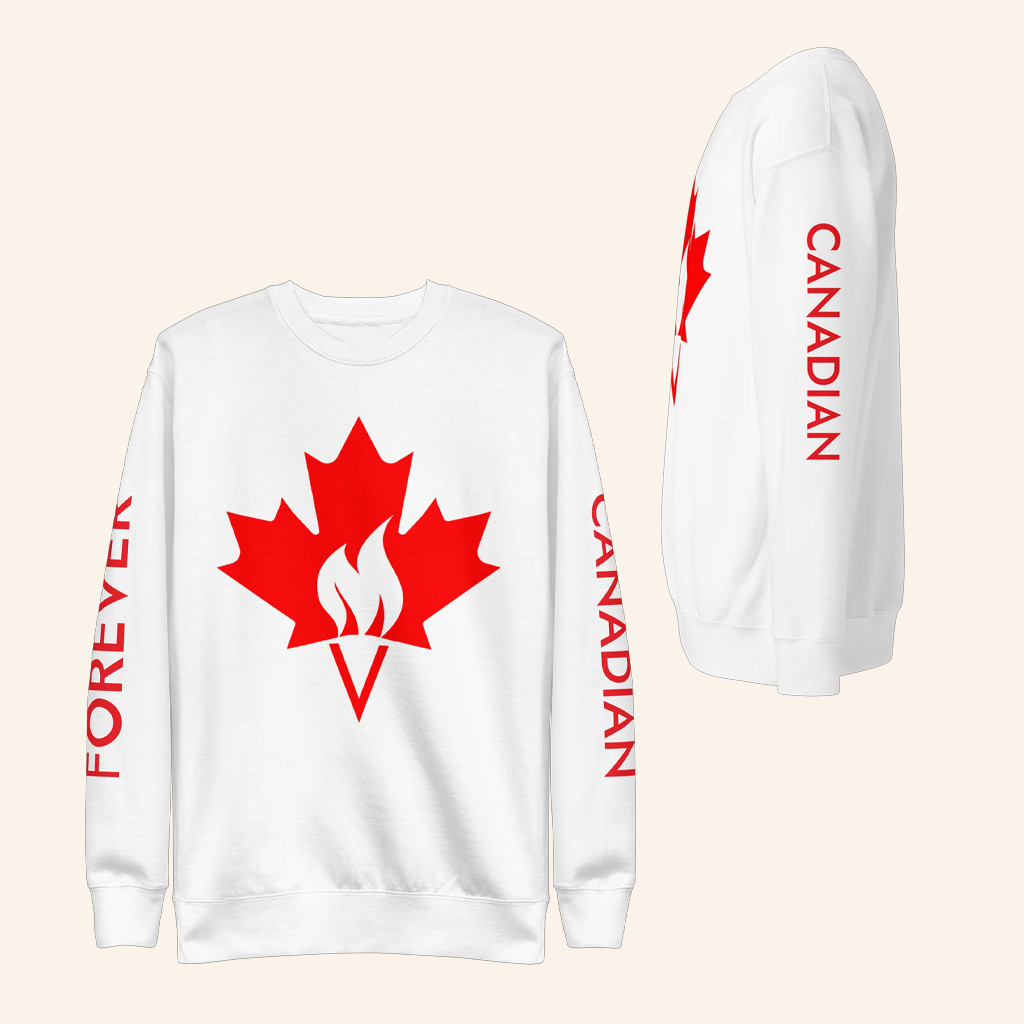 Forever Canadian Merch Forever Canadian Flame Crewneck Sweatshirt Gifts For Husband