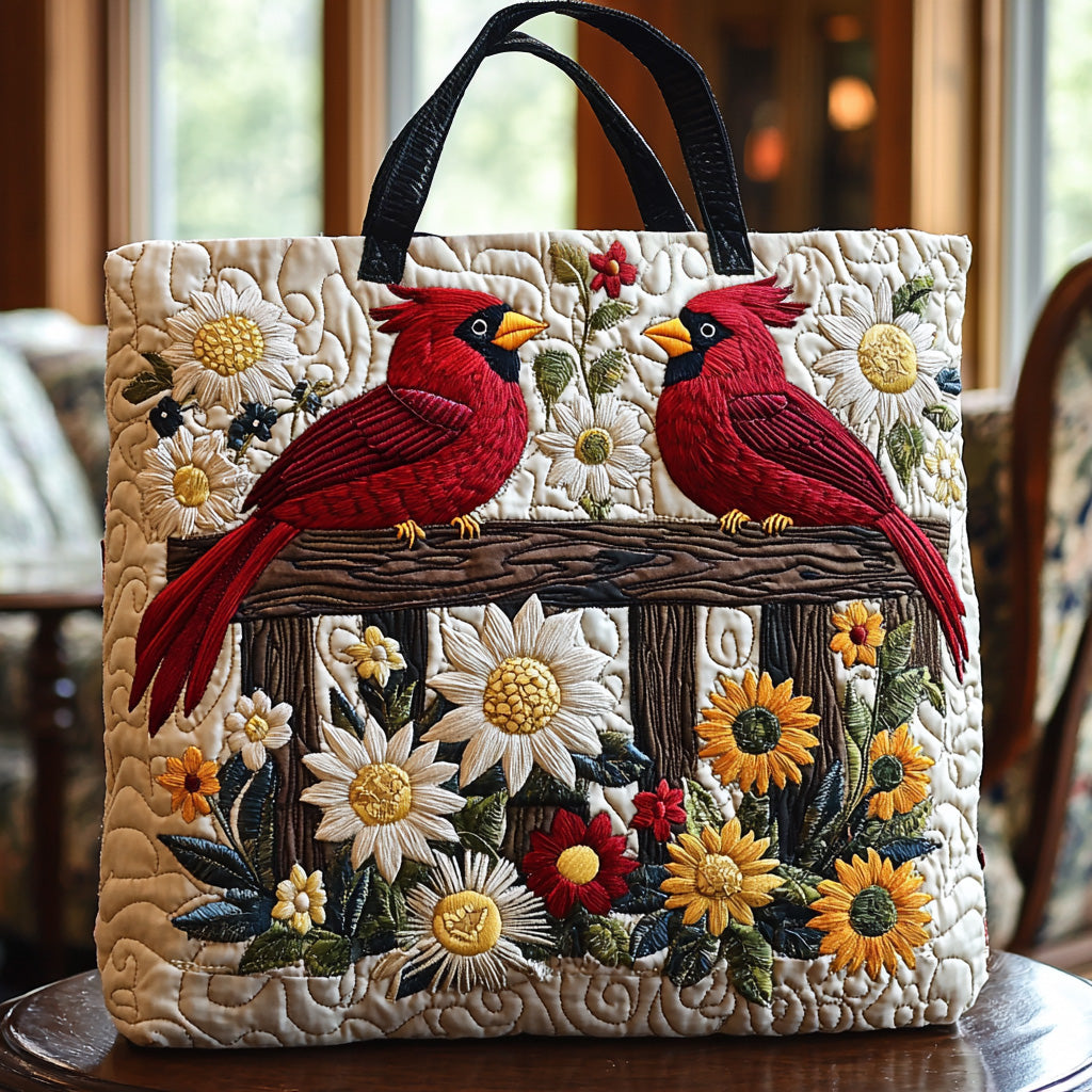 Forever Cardinal Quilted Tote Bag Best Cardinal Gift Items