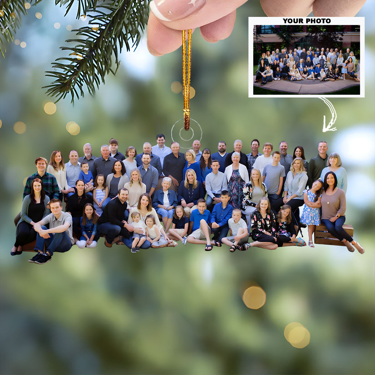 Forever Connected Personalized Photo Mica Ornament Gift For Family Family Members