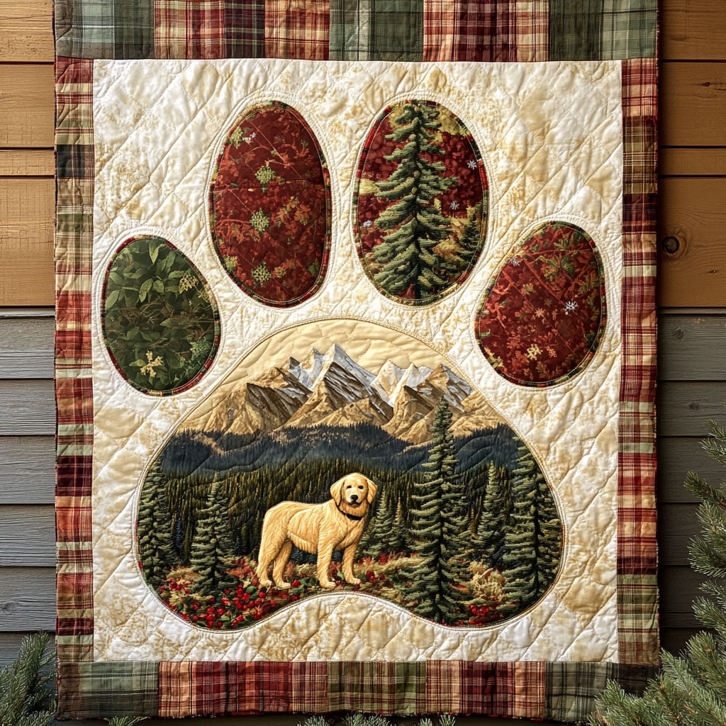 Forever Faithful Golden Retriever Paw Quilt Blanket King Blanket Gifts For Golden Retriever Lovers