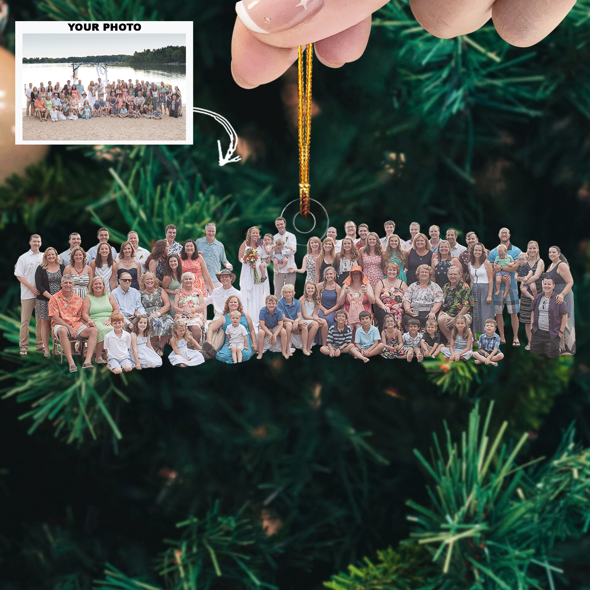 Forever Family Fest Personalized Photo Mica Ornament Christmas Gift For Family Family