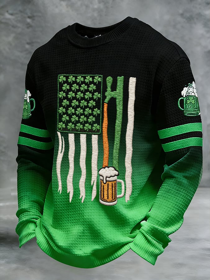 Forever Ireland Irish American Flag Draft Beer Long Sleeve T-shirt St Patrick'S Day Gifts