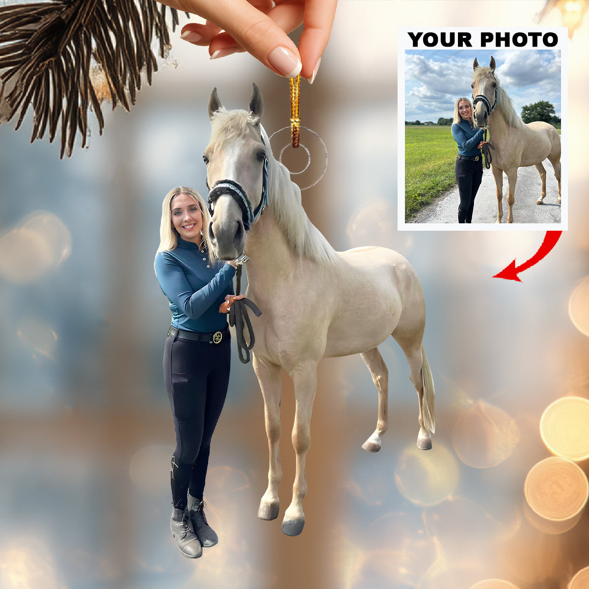 Forever My Friend Personalized Photo Mica Ornament Christmas Gift For Horse Lovers