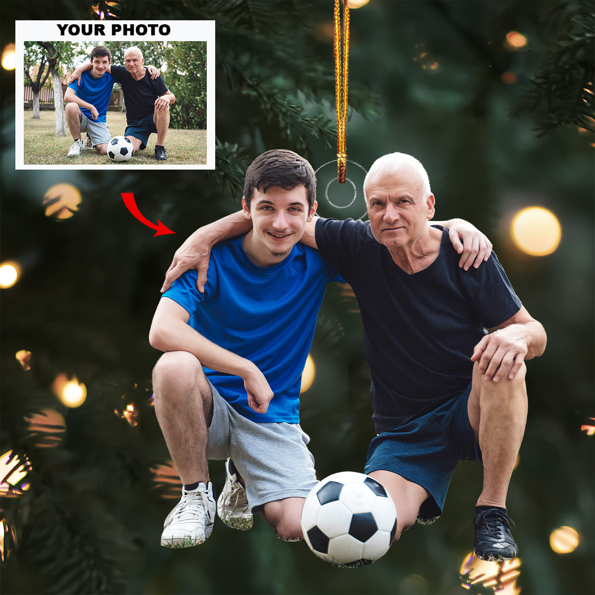 Forever Teammates Personalized Custom Photo Mica Ornament Christmas Gift For Sport Lov
