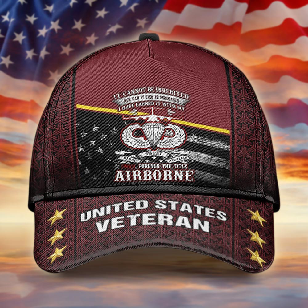 Forever The Title Airborne US Veteran Hat Pride Military Patriotic Cap Dad Gifts