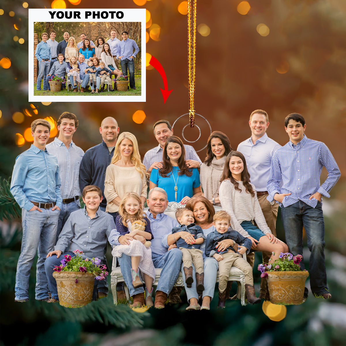 Forever Together Personalized Photo Mica Ornament Christmas Gift For Family Members