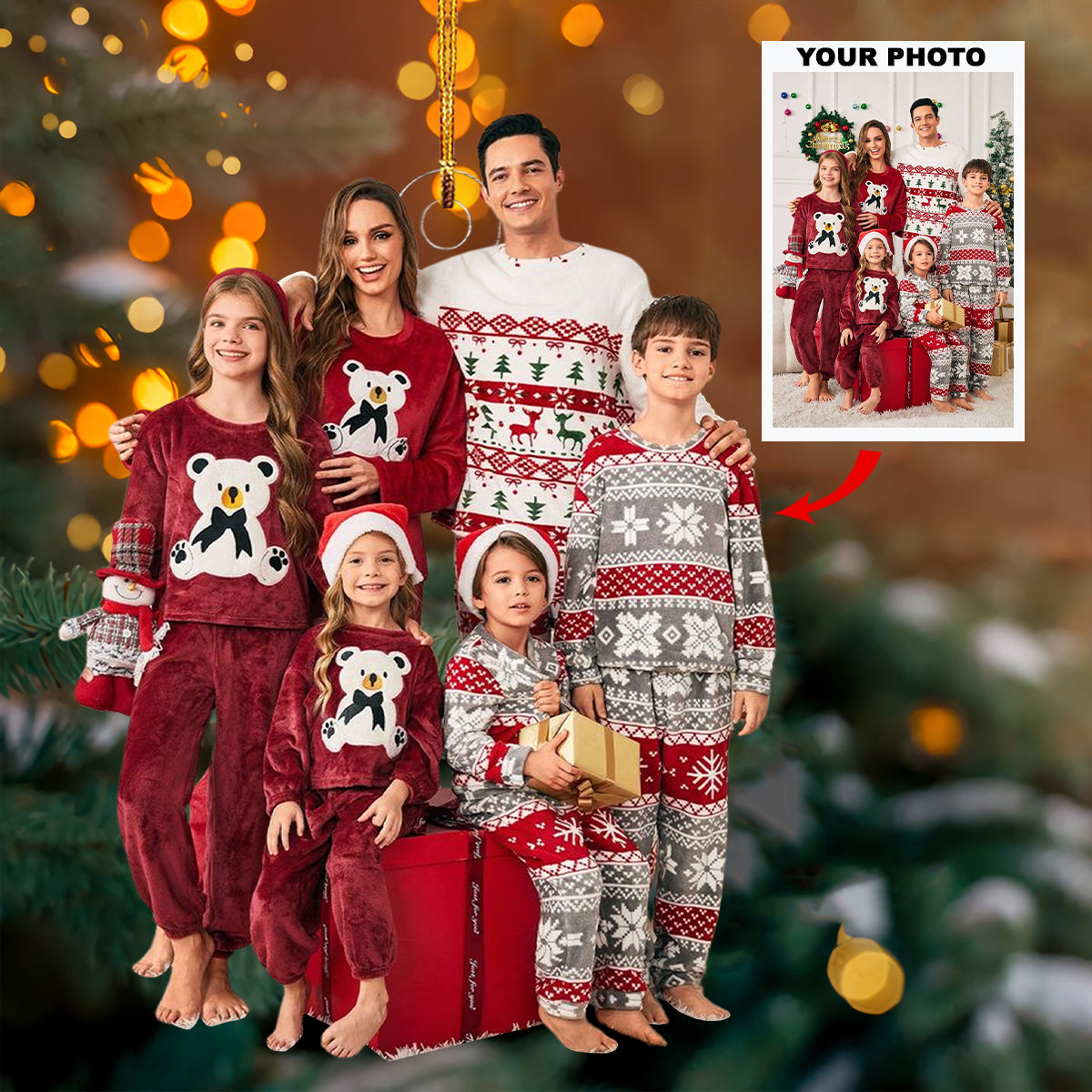 Forever Together Personalized Photo Mica Ornament Gift For Family Family Members