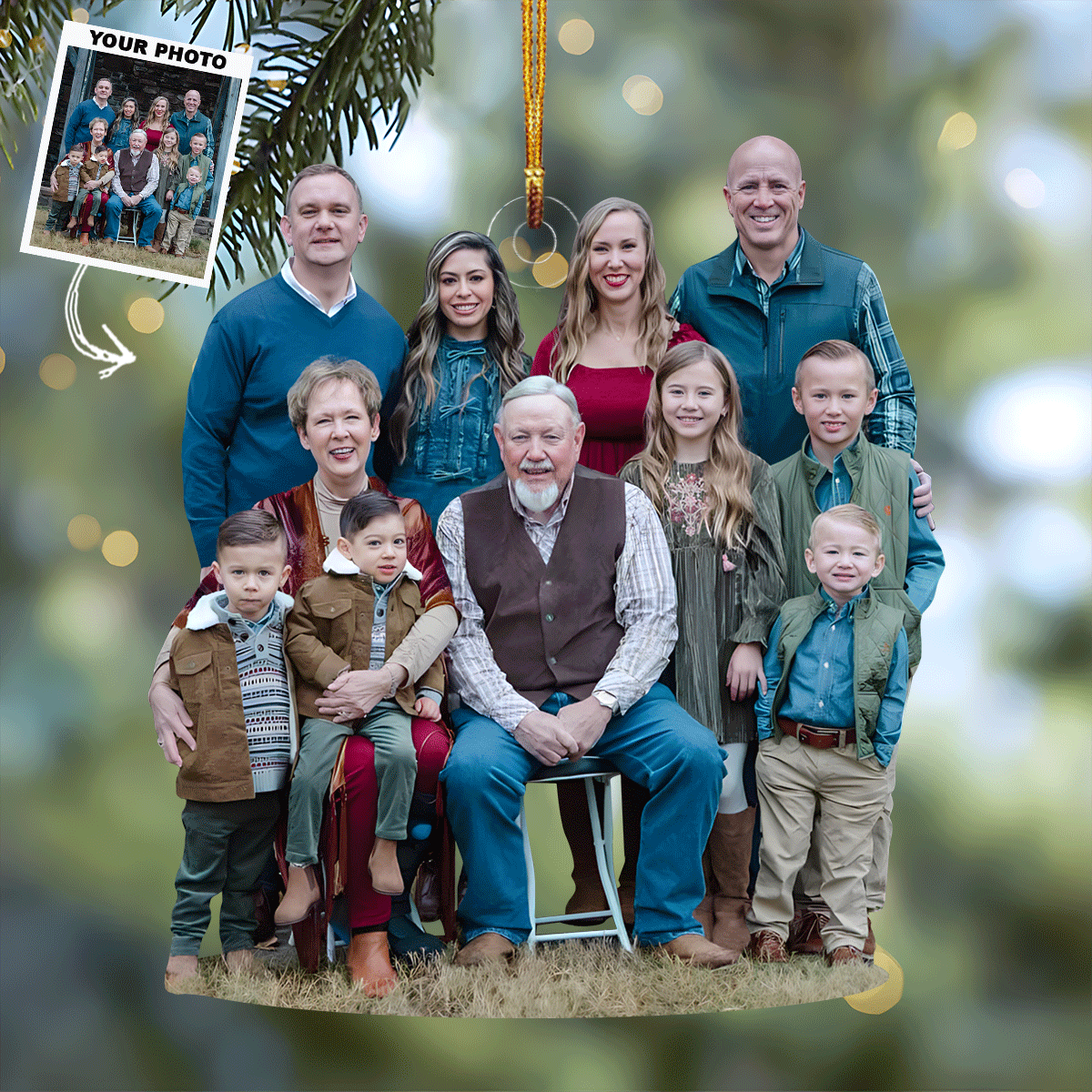 Forever Together Personalized Photo Mica Ornament Gift For Family Members