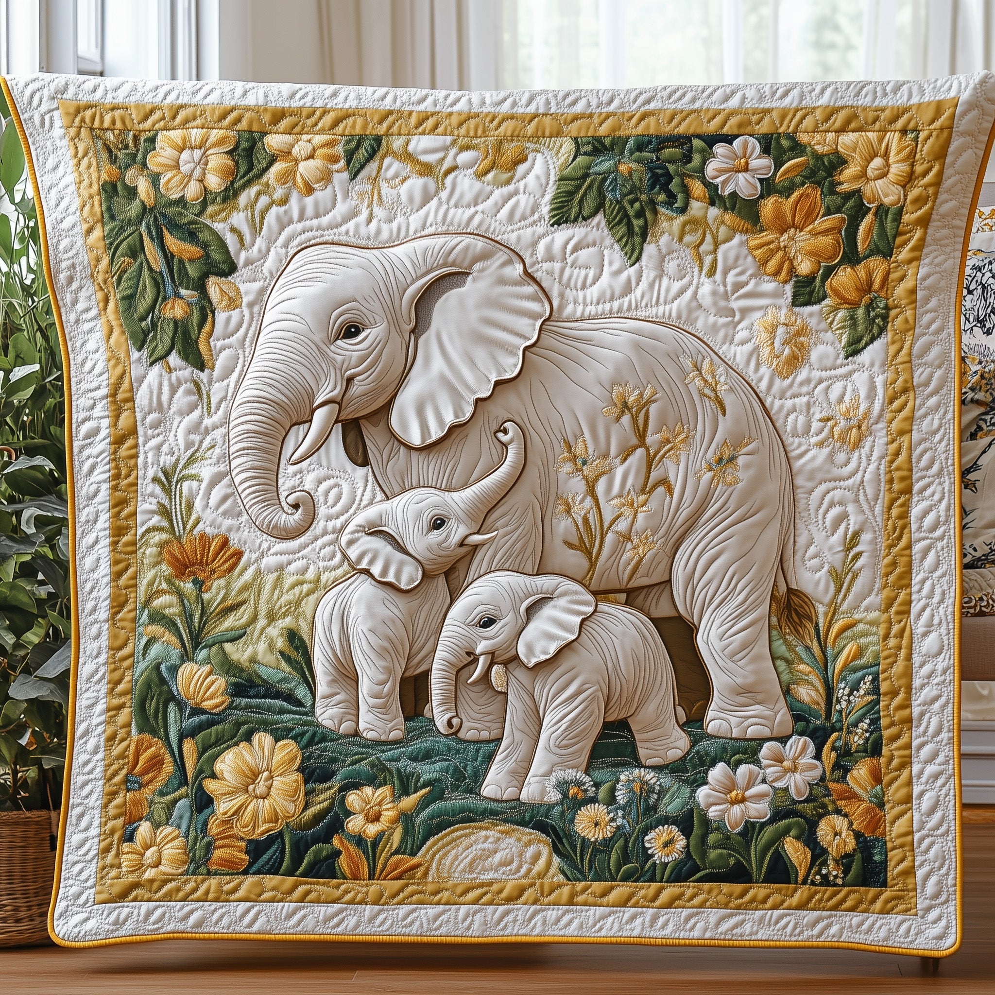 Forever Together Quilted Blanket Couch Throw BlanketGift Items For Elephant Lovers