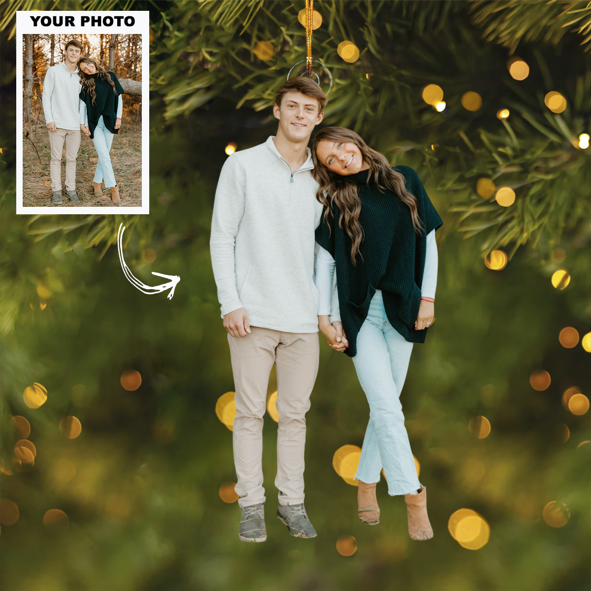 Forever Yours Personalized Photo Mica Ornament Customized Your Photo Ornament Christmas