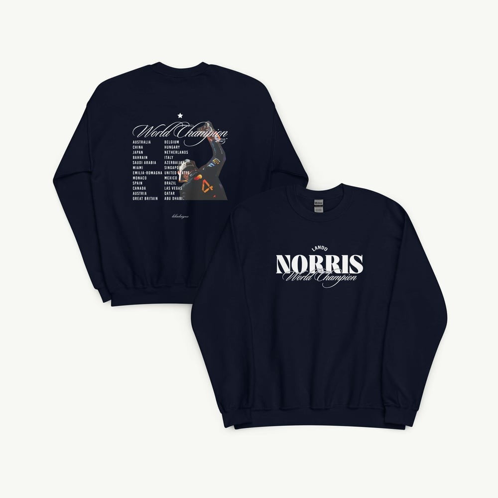 Formula 1 World Champion Merch Sweatshirt Lando Norris World Champion F1 Clothing Gifts For Him