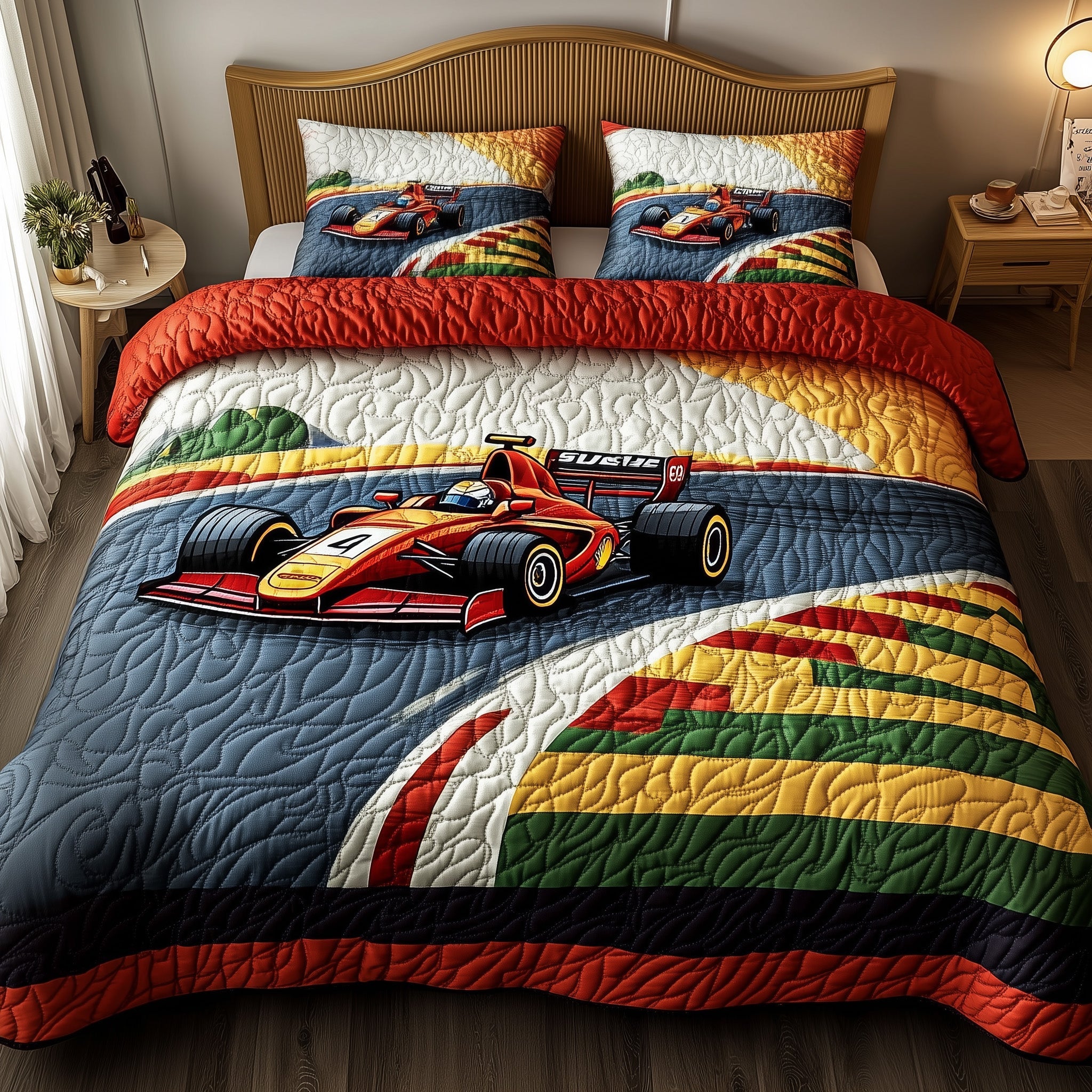 Formula Quilted Bedding Set Duvet Cover Merchandise Car Racing Gifts For Him