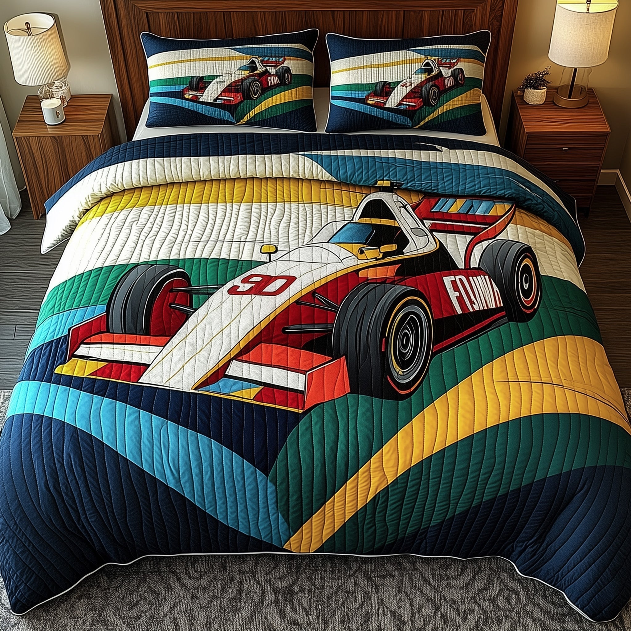 Formula Quilted Bedding Set Duvet Cover Merchandise Christmas Gifts For Race Car Drivers