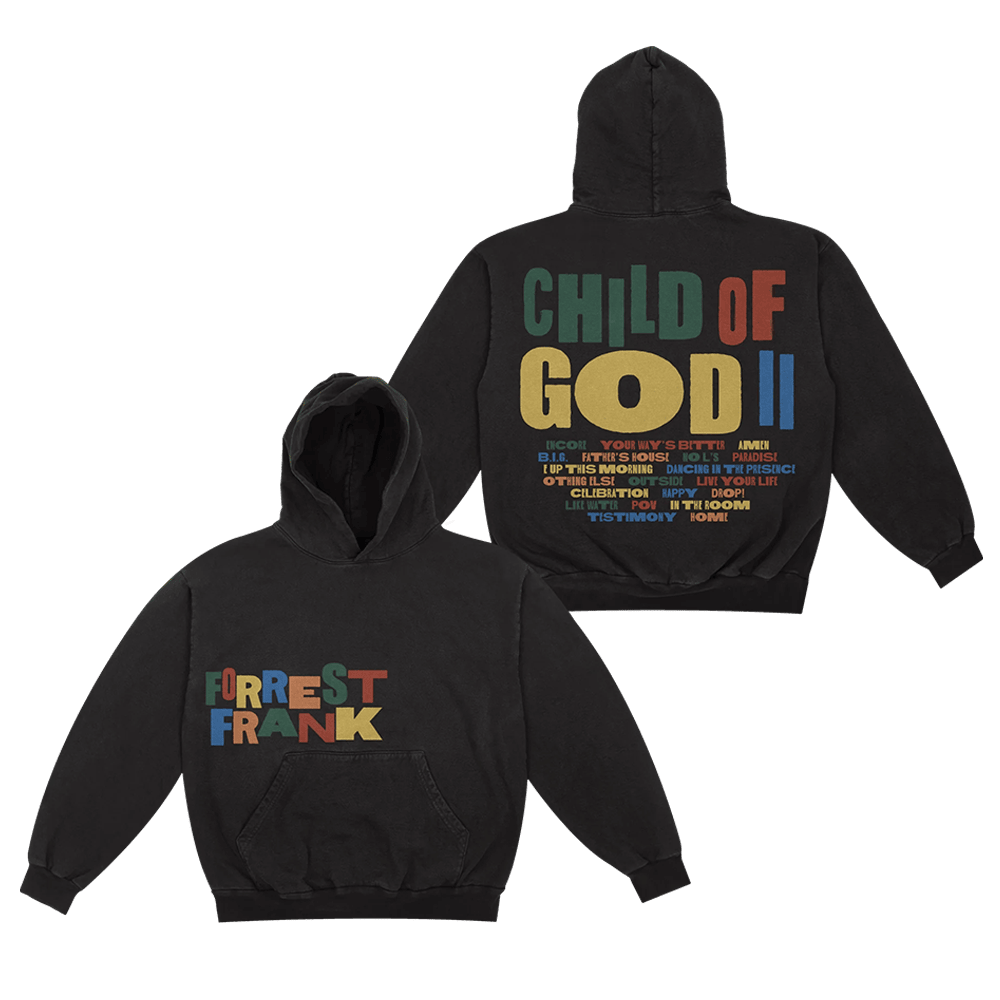 Forrest Frank Merch Forrest Frank Tour Merch Child Of God II Tracklist Black Hoodie For Fans Forrest Frank Merch Forrest Frank Tour Merch Child Of God II Tracklist Black Hoodie For Fans