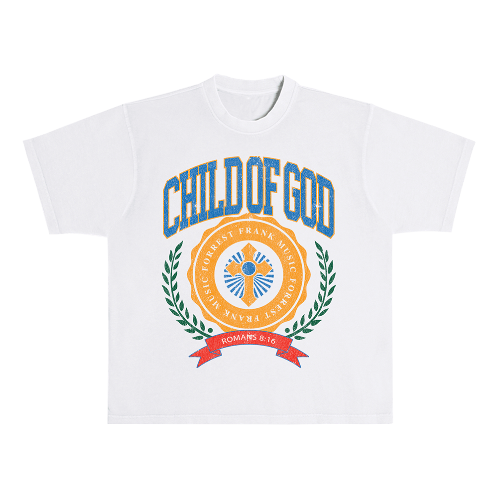 Forrest Frank Merch Forrest Frank Tour Merch Child Of God Shirt COG Crest White T-Shirt