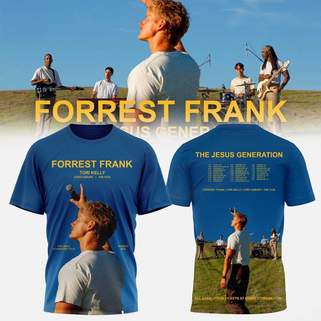 Forrest Frank The Jesus Generation Tour Blue Shirt Forrest Frank Merch Gift Ideas For Son