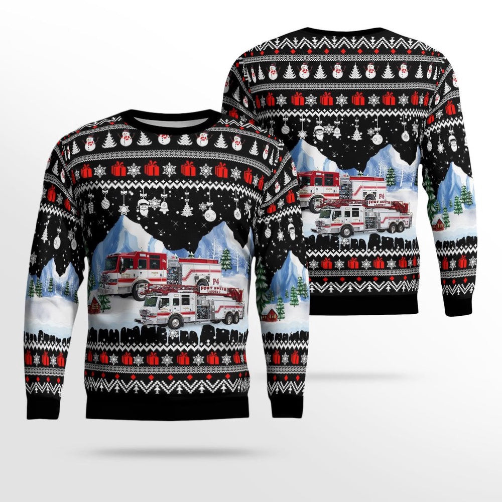 Fort Smith Arkansas Fort Smith Fire Department AOP Ugly Sweater Xmas Unisex Sweater Christmas Gifts For Men Women