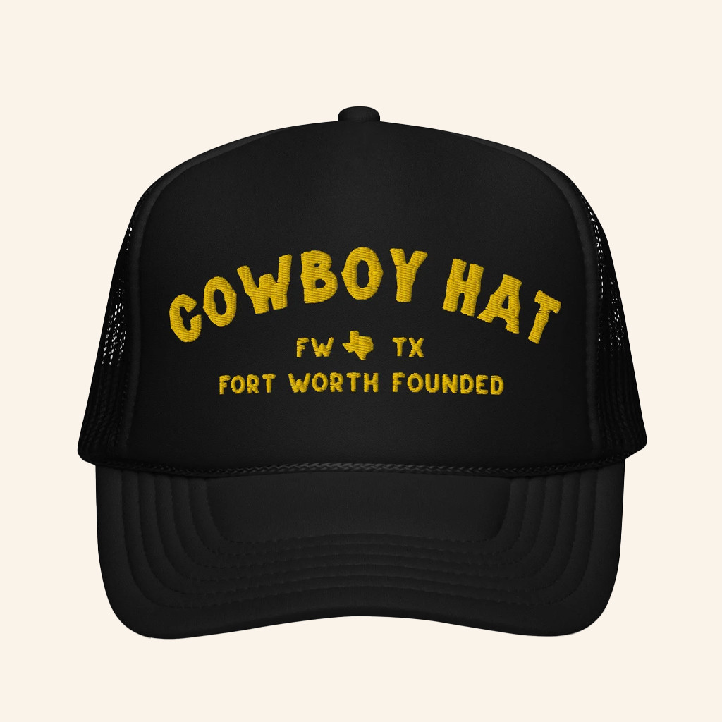 Fort Worth Founded Merch Cowboy Hat Embroidered Trucker Hat Xmas Gifts For Men Fort Worth Founded Merch Cowboy Hat Embroidered Trucker Hat Xmas Gifts For Men
