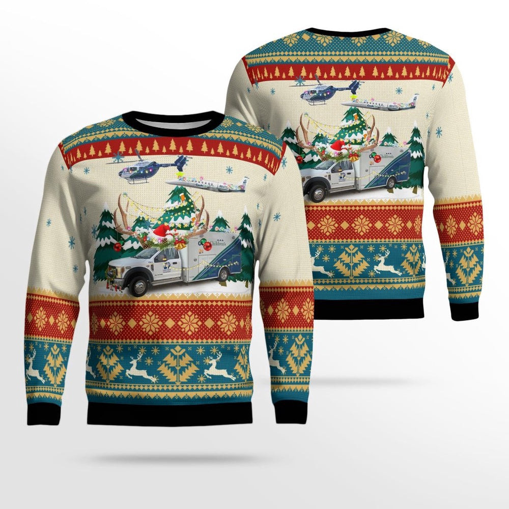 Fort Worth Texas Cook Children's Teddy Bear Transport AOP Xmas Unisex Sweater Christmas Gifts For Men Women