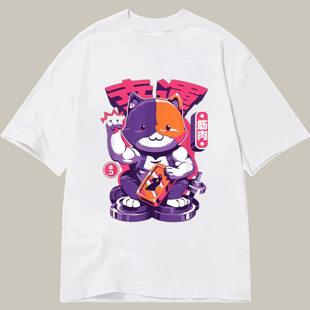 Fortnite Meowscles Lucky Cat Classic T-Shirt Japanses Art Shirt Cat Owners Gifts