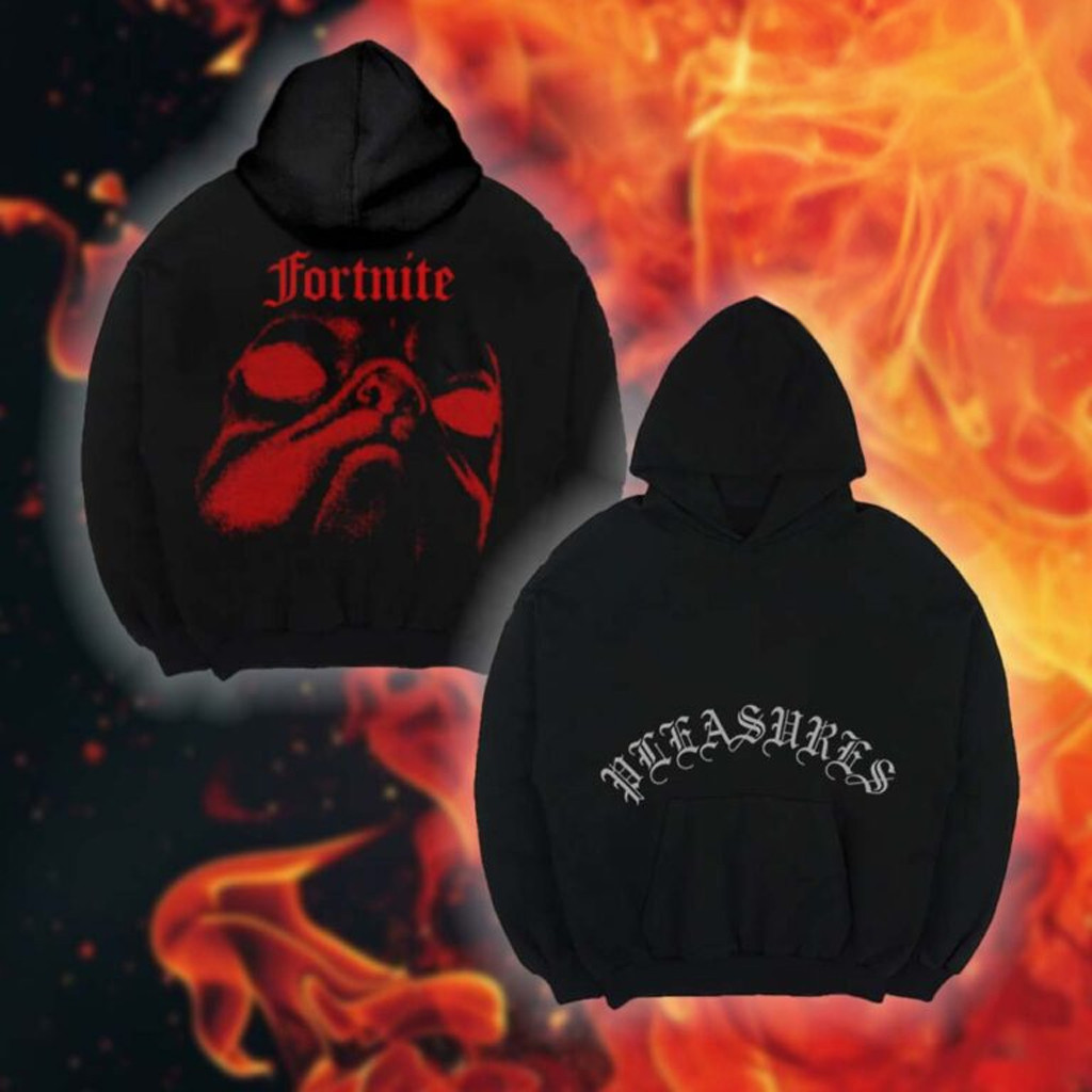 Fortnite x Pleasures Merch Collection Inferno Face Hoodie Gifts Ideas For Husband