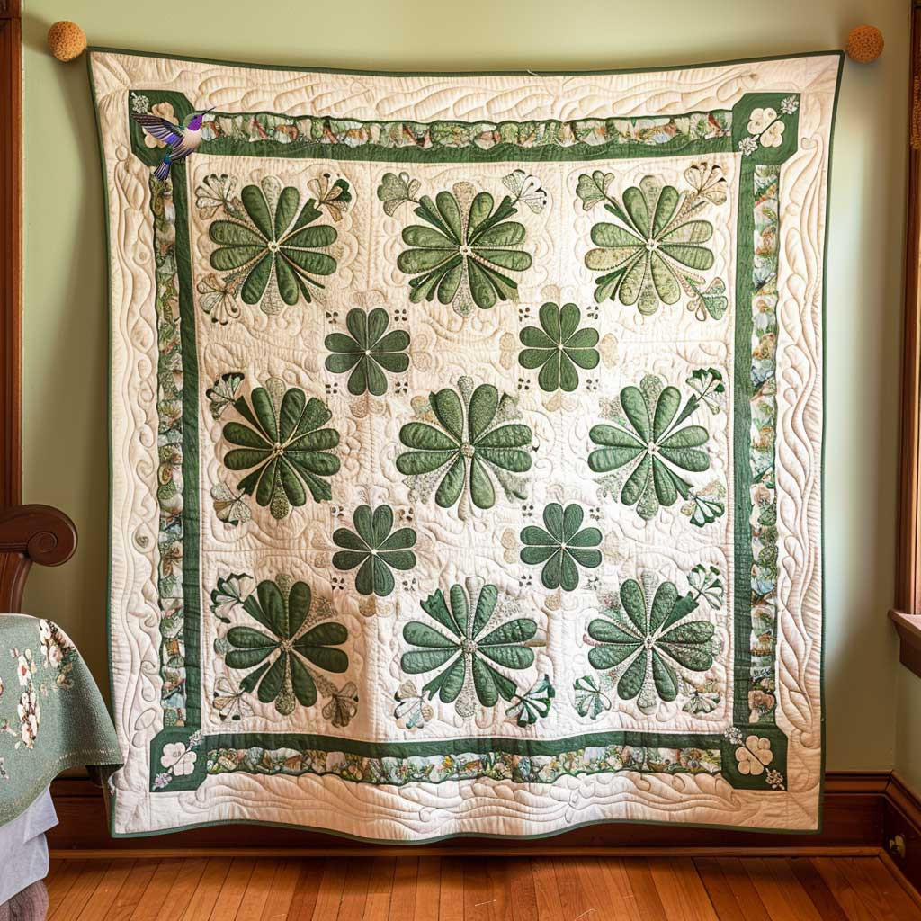 Four Leaf Clover Blessings Holiday Xmas Quilt Blanket Gifts To Get Your Mom For Christmas