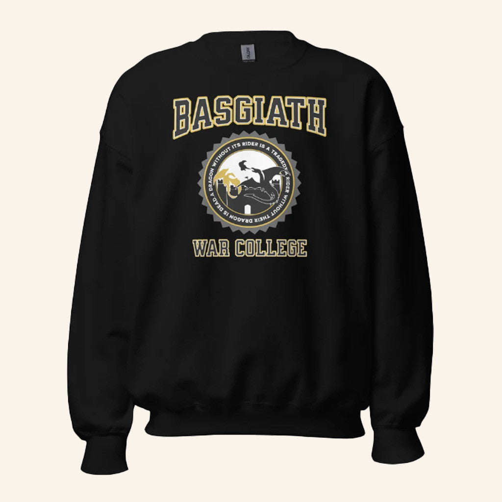 Fourth Wing Merch Basgiath War College Sweatshirt Black Best Birthday Gift For Him Fourth Wing Merch Basgiath War College Sweatshirt Black Best Birthday Gift For Him
