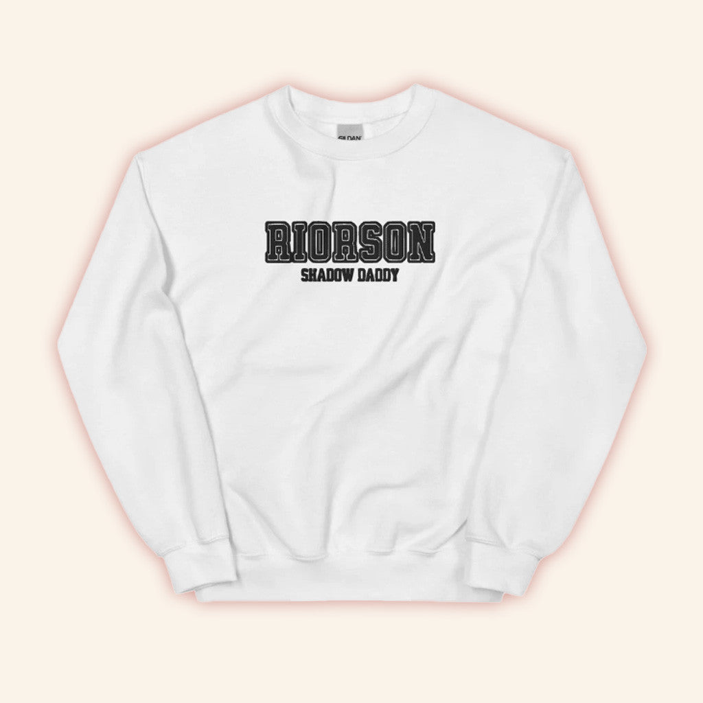 Fourth Wing Merch Riorson Shadow Daddy Embroidered Sweatshirt White Present For Wife Fourth Wing Merch Riorson Shadow Daddy Embroidered Sweatshirt White Present For Wife