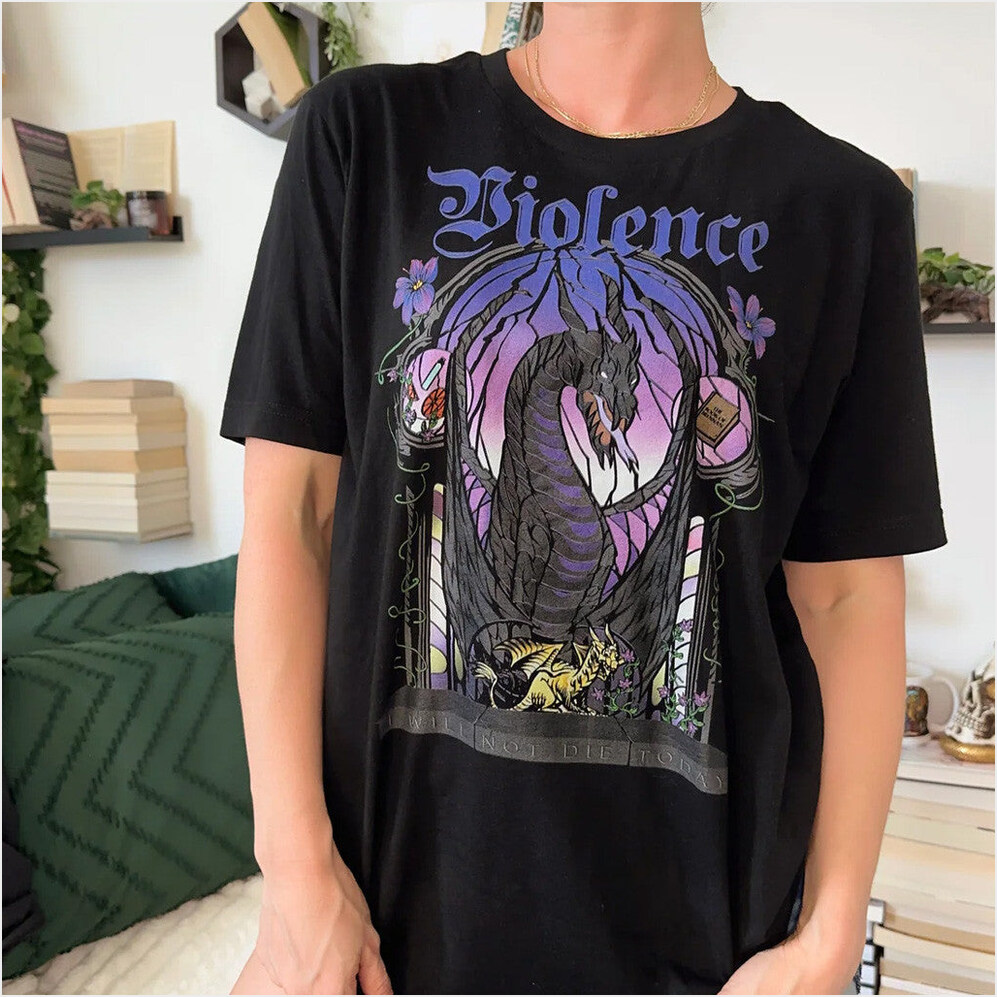 Fourth Wing Merch Violence T-Shirt Present For Daughter Birthday Gifts For Fans Christmas Presents Ideas