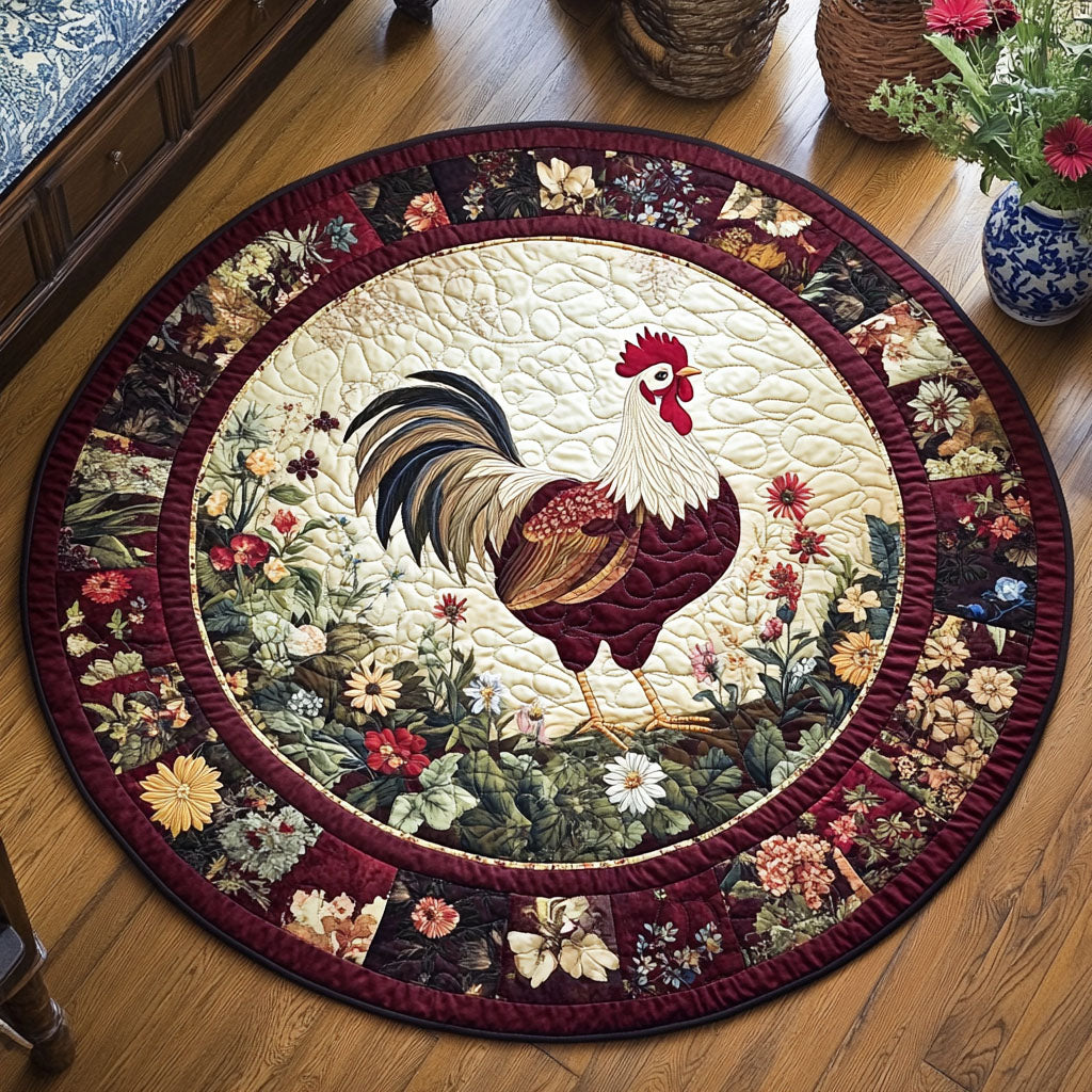Fowl Fantasy Quilted Round Mat Entry Way Ideas Fun Gifts For Farmers