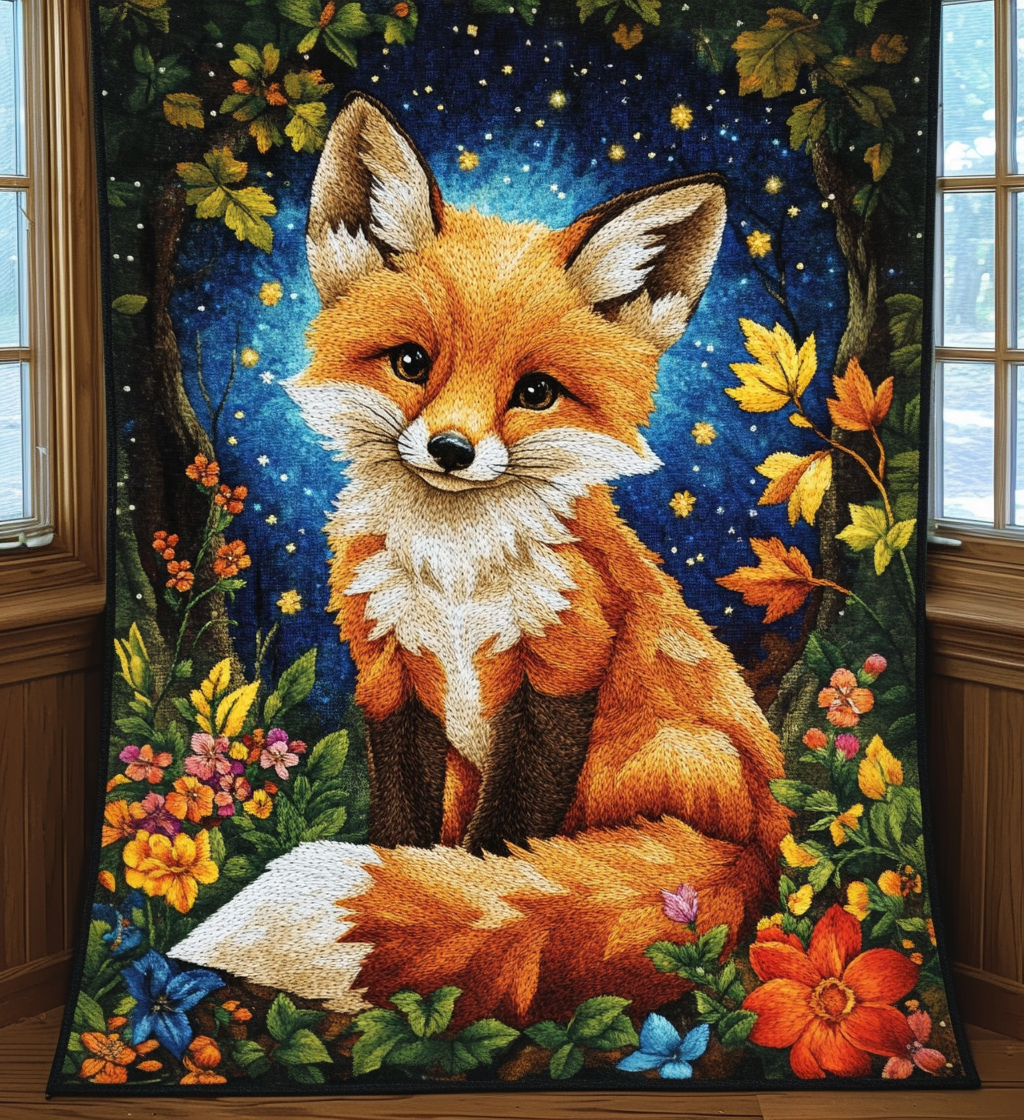 Fox Garden Quilted Blanket Autumn Gift Ideas