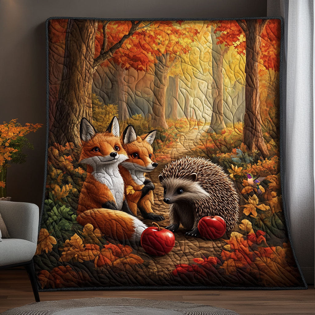 Fox Hedgehog Holiday Xmas Quilt Blanket Gifts To Get Your Mom For Christmas