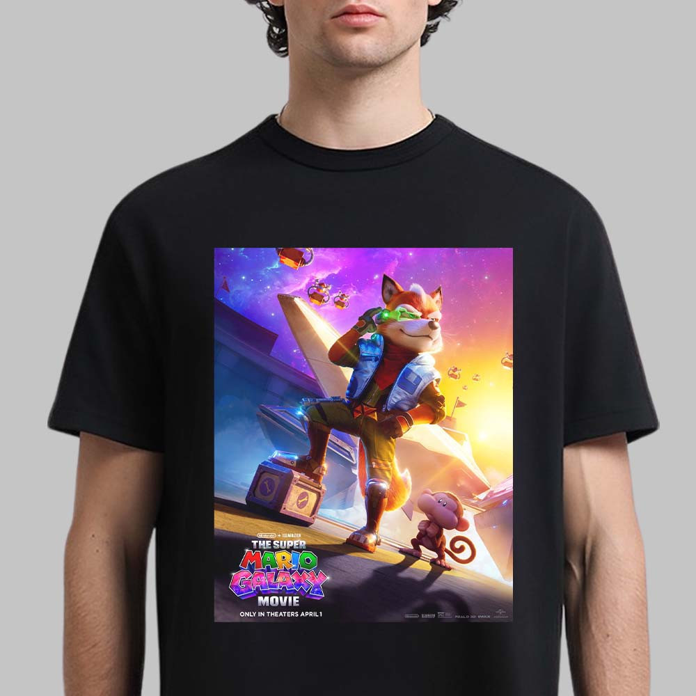 Fox McCloud The Super Mario Galaxy Movie Character Poster T-Shirt Fox McCloud Graphic Tee