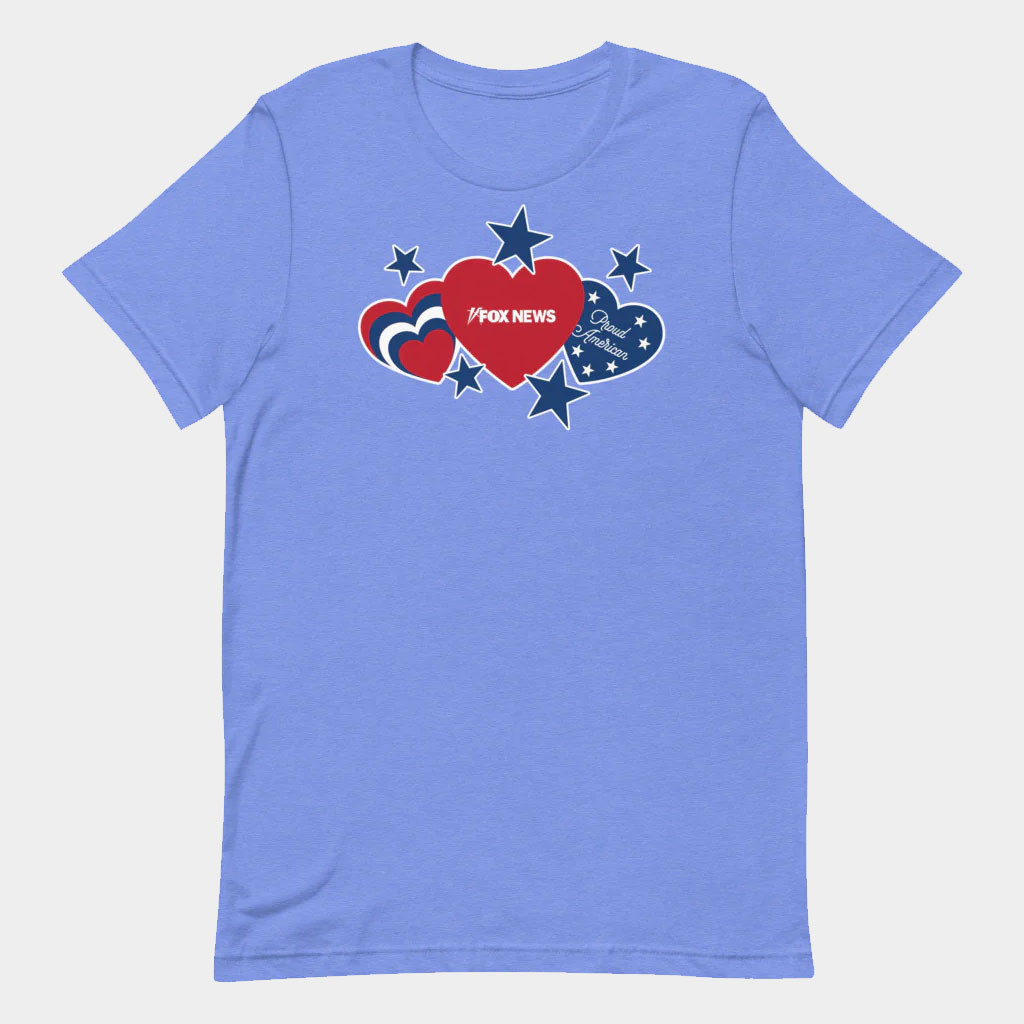 Fox News Merch Fox News Proud American Hearts And Stars T-Shirt Gift Ideas For Wife