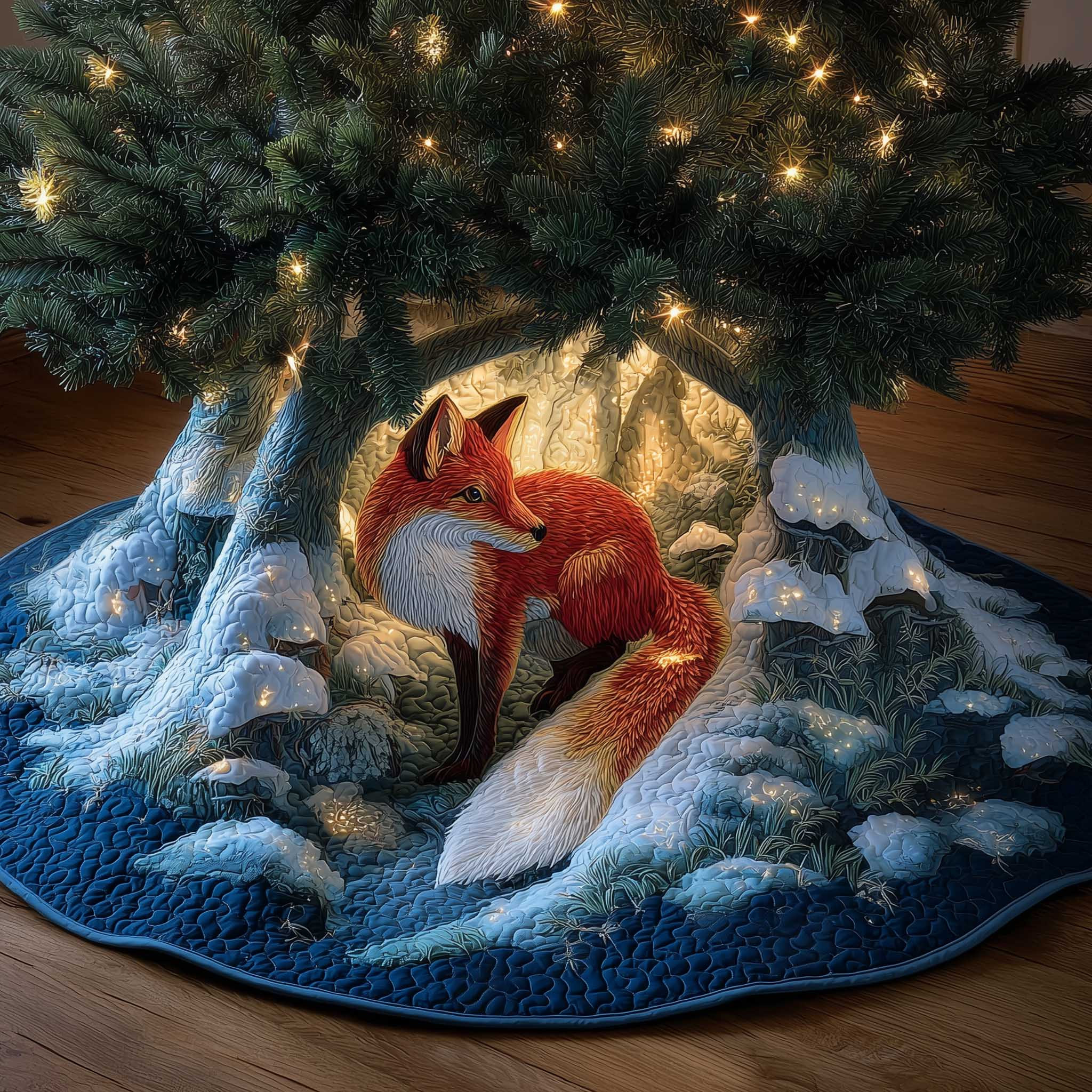 Fox Quilted Tree Skirt Holiday Living Decorations Fox Lovers Gifts For Him