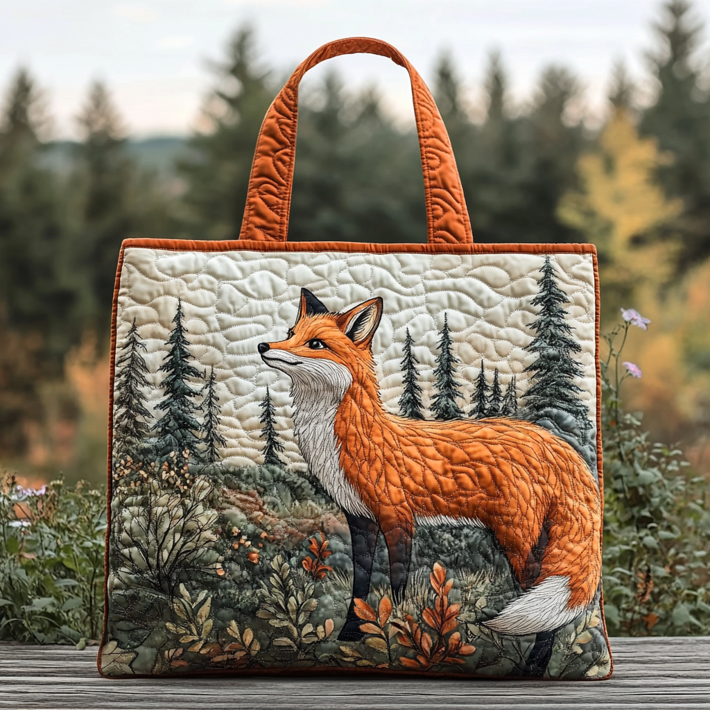 Fox Whisper Quilted Tote Bag Best Autumn Gifts