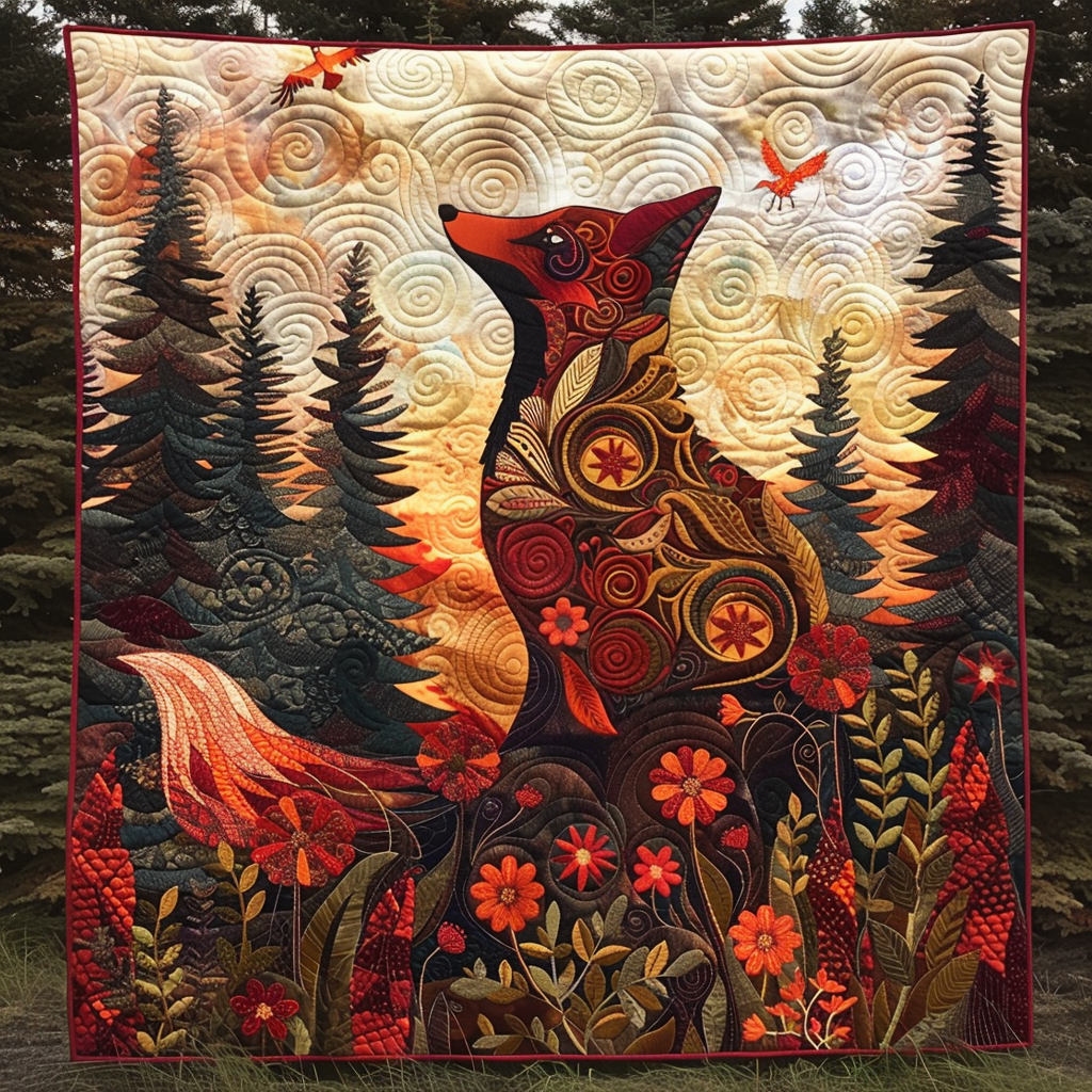 Foxy Dreams Quilted Blanket Christmas Bedroom Decor Best Fox Gift Ideas
