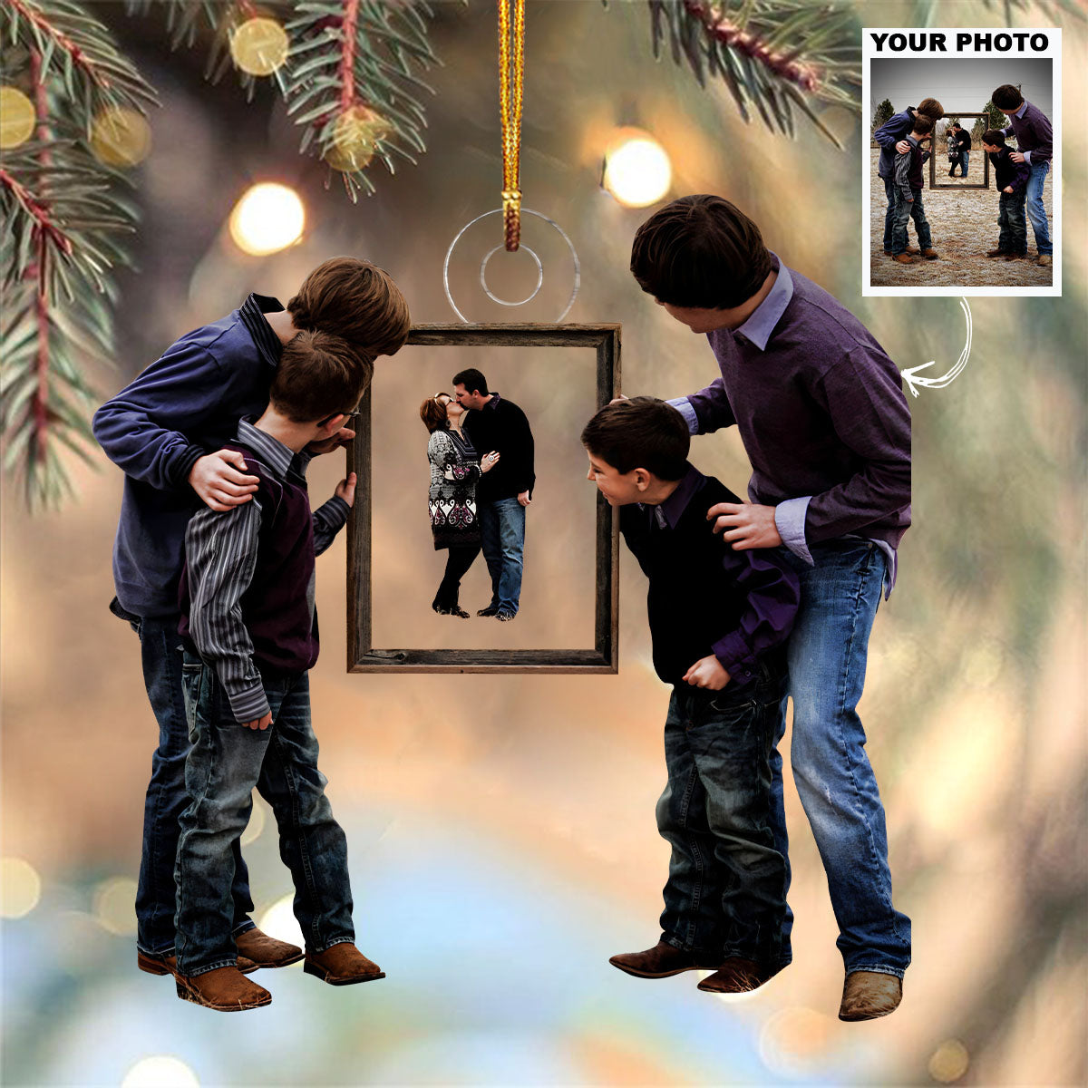 Framed Family Photoshoot Personalized Photo Mica Ornament Customized Your Photo Orname