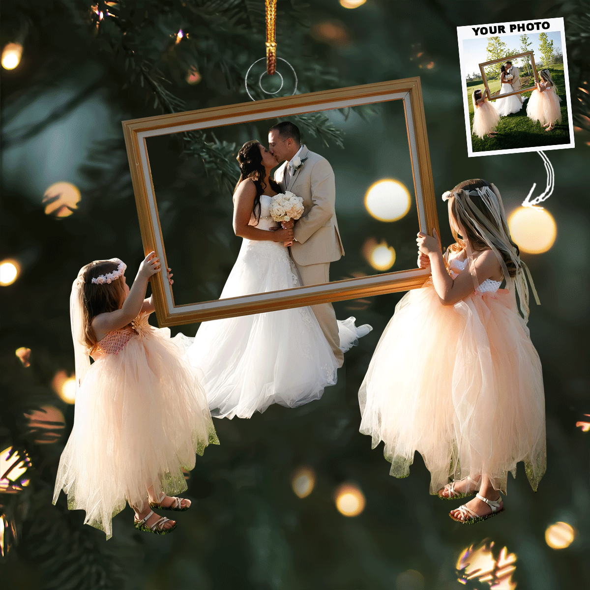 Framed In Love Personalized Photo Mica Ornament Christmas Gift For Family Members Wedd