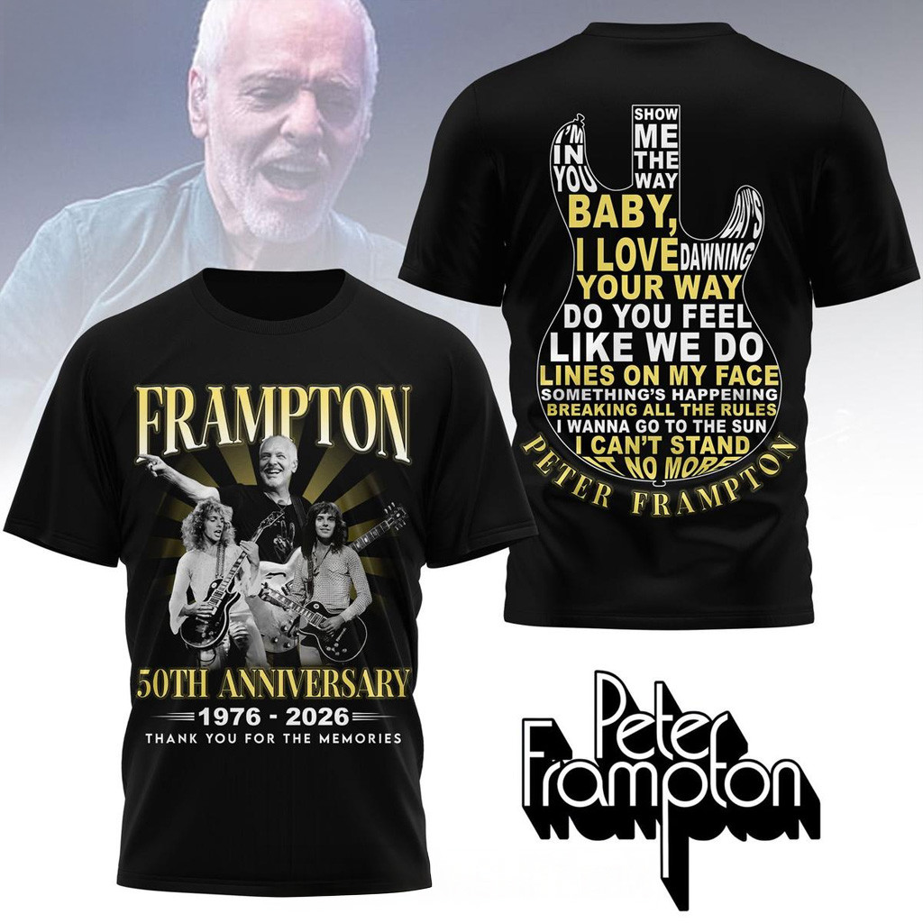 Frampton 50th Anniversary 2026 Memories T-Shirt Frampton Merch Music Gift Ideas For Guys