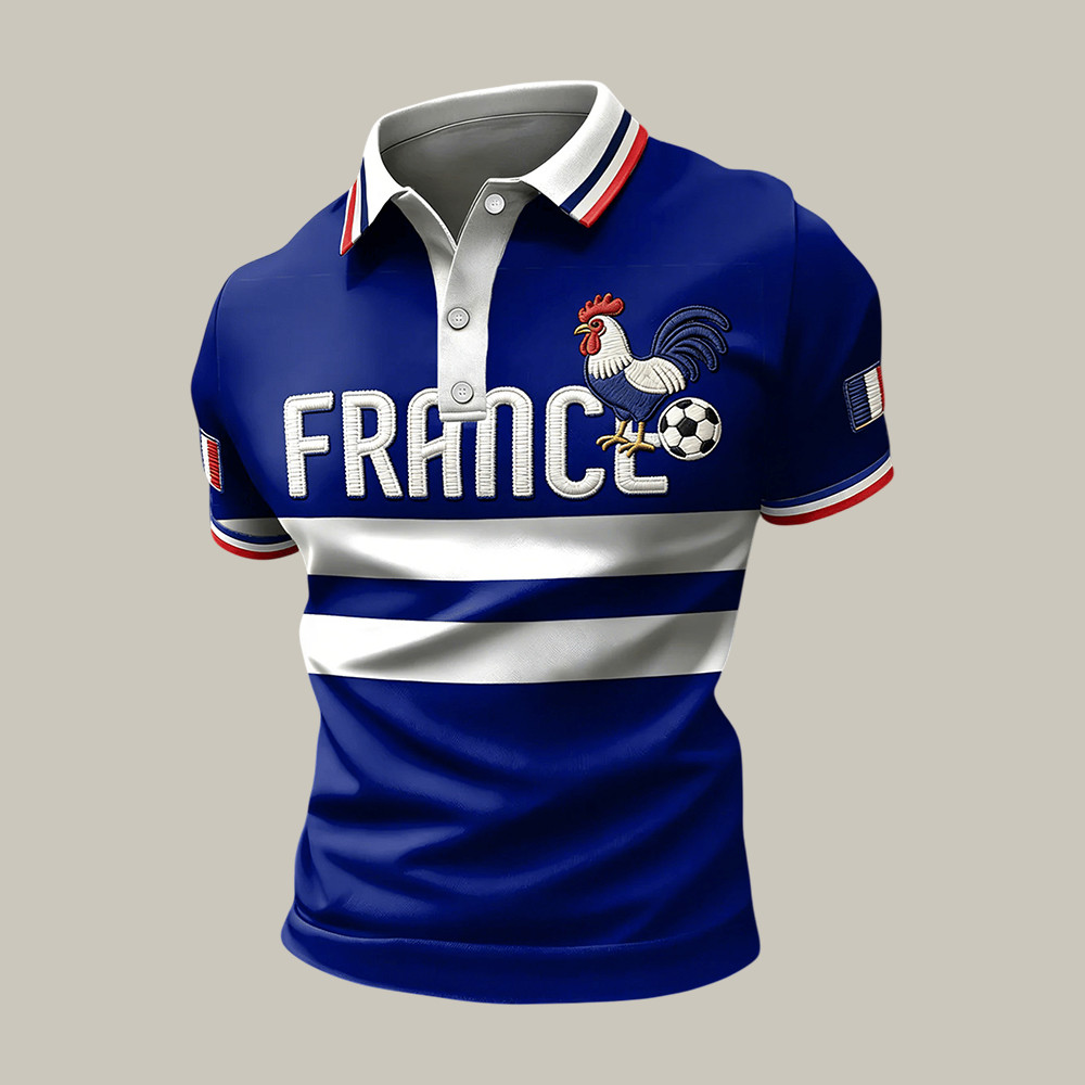 France 2026 FIFA World Cup Polo Shirt Rooster Art Game Day Shirt Soccer Lover Gift
