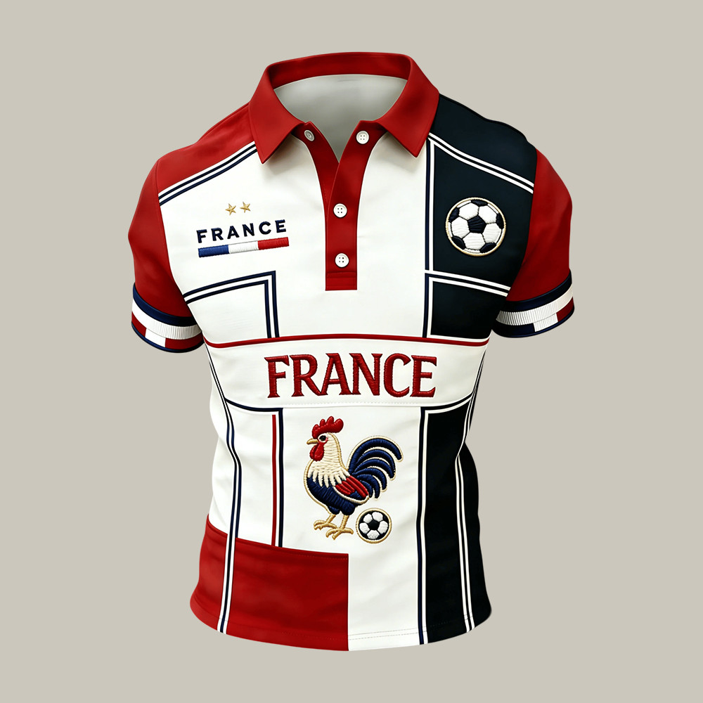France 2026 FIFA World Cup Rooster Polo Shirt Soccer Merch Game Day Gear