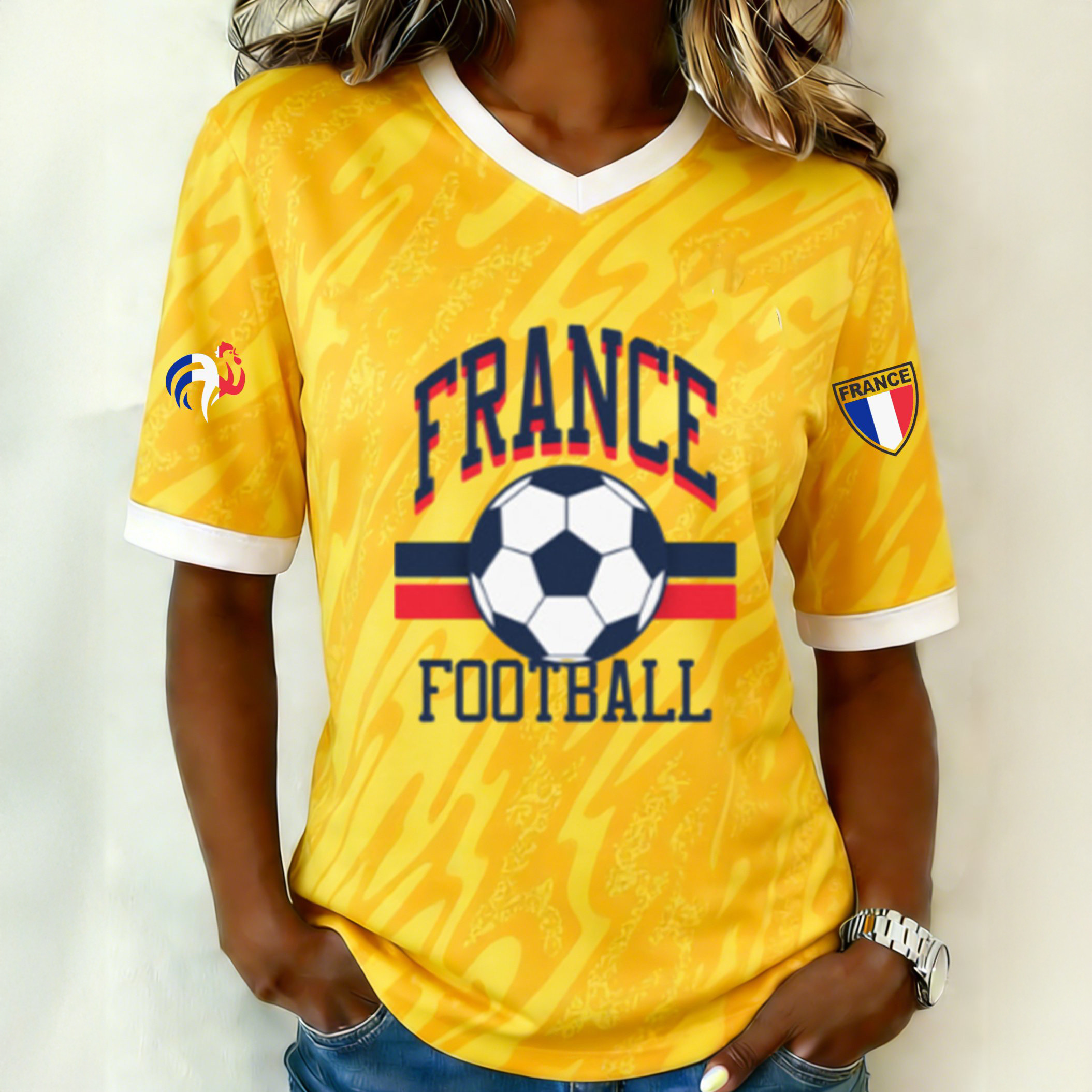 France 2026 FIFA World Cup V-Neck Shirt 2026 World Cup Clothes Game Day Gift For Mother's Day
