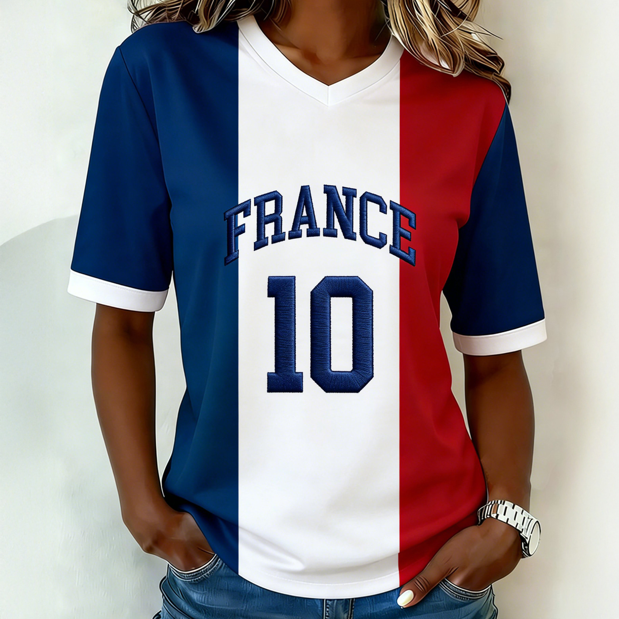 France 2026 FIFA World Cup V-Neck Shirt Soccer Fan Merch Gift Idea For Mother's Day