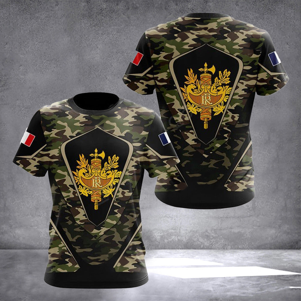 France Coat Of Arms Camouflage Army Shirt Diplomatic Emblem Of France Flag T-Shirt France Coat Of Arms Camouflage Army Shirt Diplomatic Emblem Of France Flag T-Shirt
