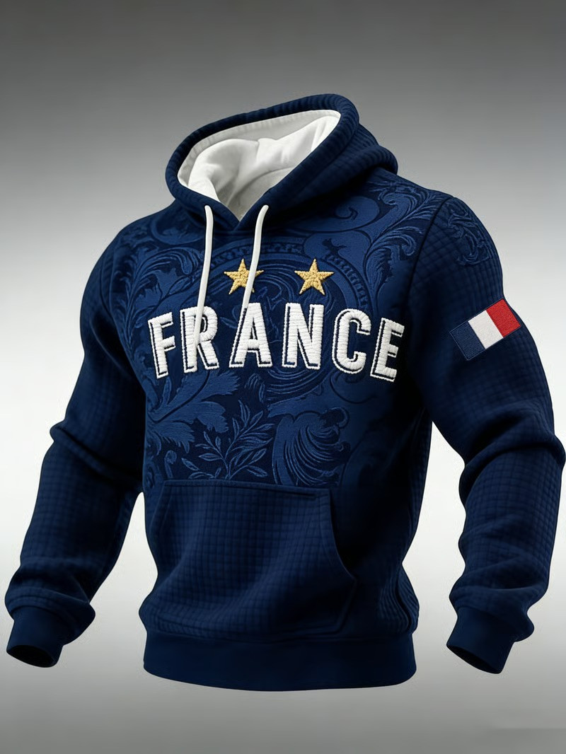 France Les Bleus World Cup 2026 Hoodie Baroque Floral Soccer Fan Gear Clothing Gift For Men