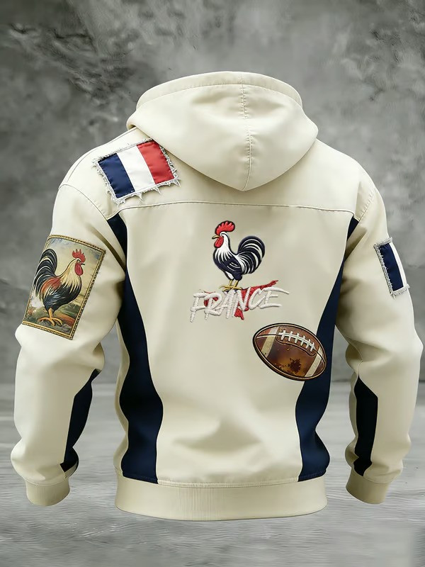 France Rugby Rooster Hoodie France Text Rugby Ball Fan Gear Trending Best Gift For France Rugby Fans