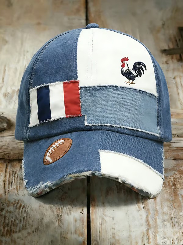 France Rugby Rooster Patchwork Baseball Hat Fan Gear Trending Merch Best Gift For France Rugby Fans