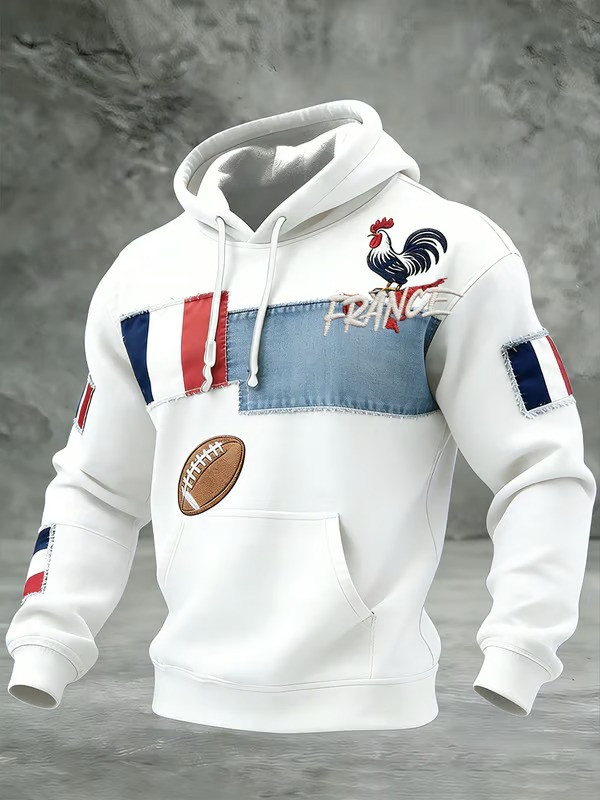 France Rugby Rooster Patchwork Hoodie Fan Gear Trending Merch Best Gift For France Rugby Fans