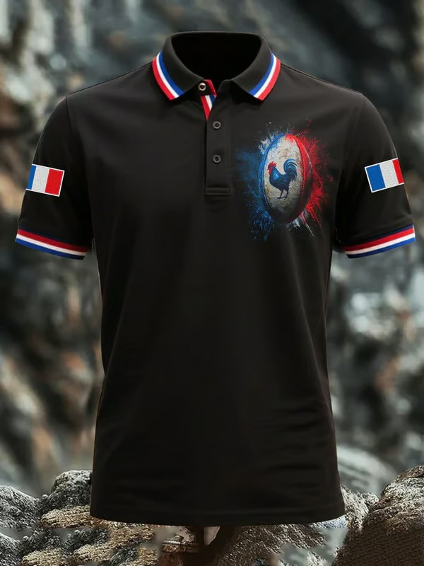 France Rugby Rooster Rugby Ball Polo Shirt Fan Gear Trending Best Gift For France Rugby Fans